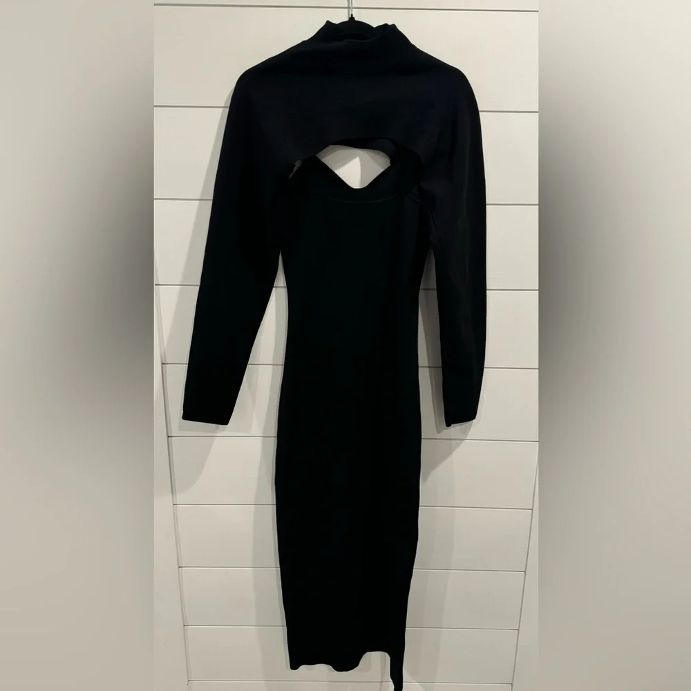 Nanushka black knit Noa midi dress - Picture 9 of 11